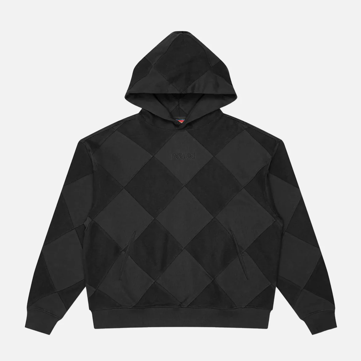 DIAMOND TERRY HOODED SWEATSHIRT - BLACK