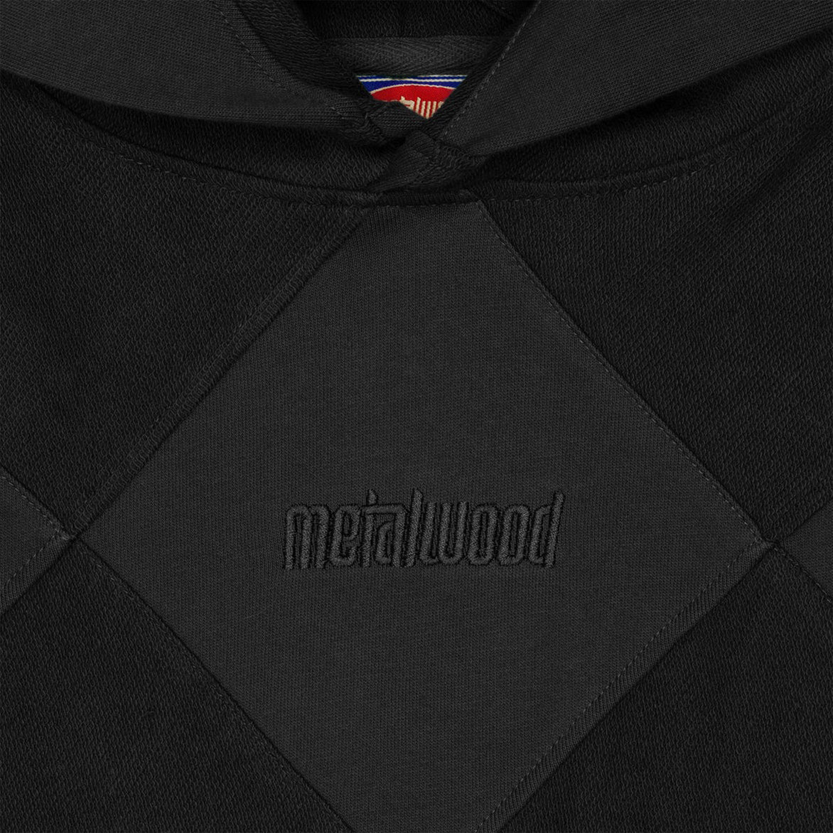 DIAMOND TERRY HOODED SWEATSHIRT - BLACK - Image 3