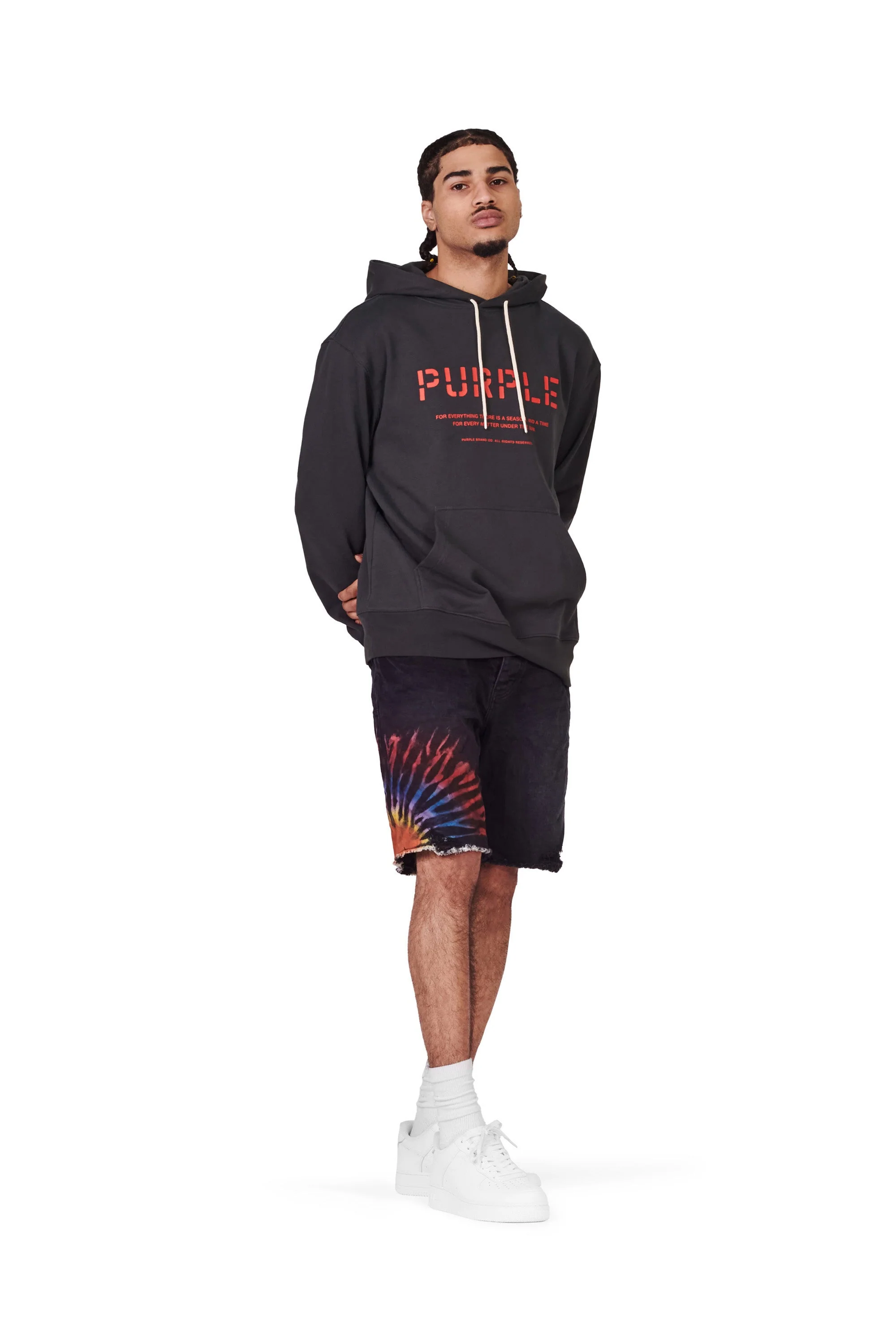 P020 MID RISE SHORT - MULTICOLOUR TIE DYE BLACK - Image 4