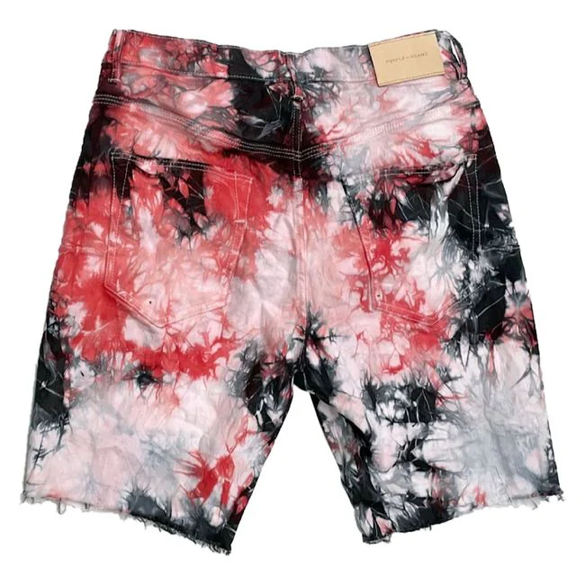 P020 MID RISE SHORT - RED BLACK TIEDYE JACQUARD MONOGRAM - Image 2