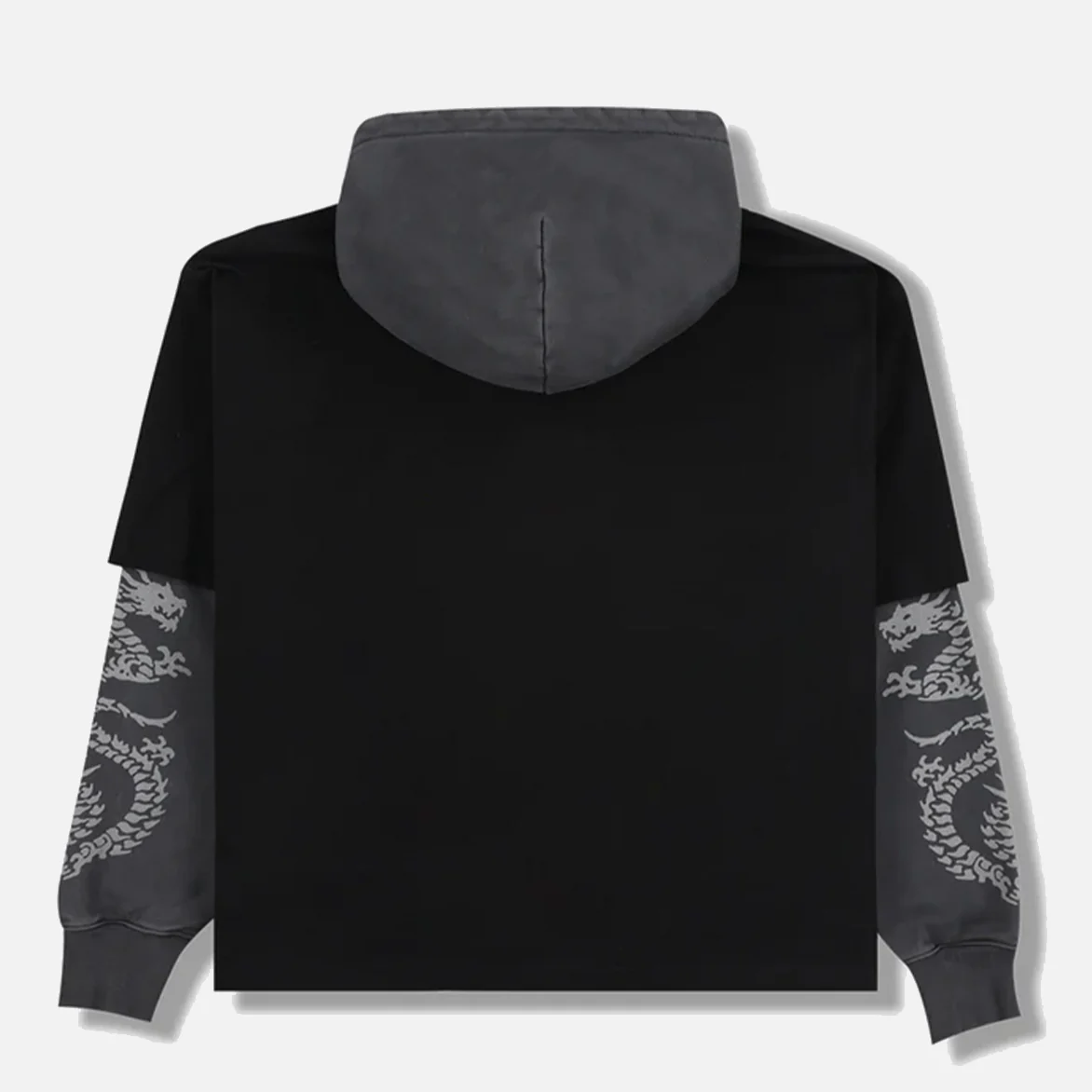 DRAGON LAYERED HOODIE - BLACK - Image 2