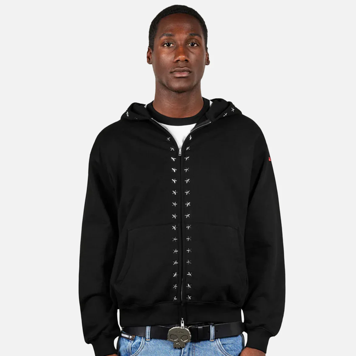 ZERO STUDDED HOODIE - BLACK - Image 5