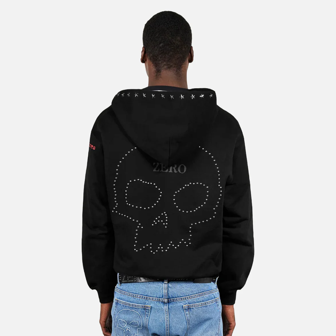 ZERO STUDDED HOODIE - BLACK - Image 6