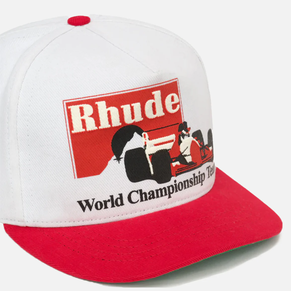 RHUDE TROPHY RACING HAT - WHITE / RED - Image 4