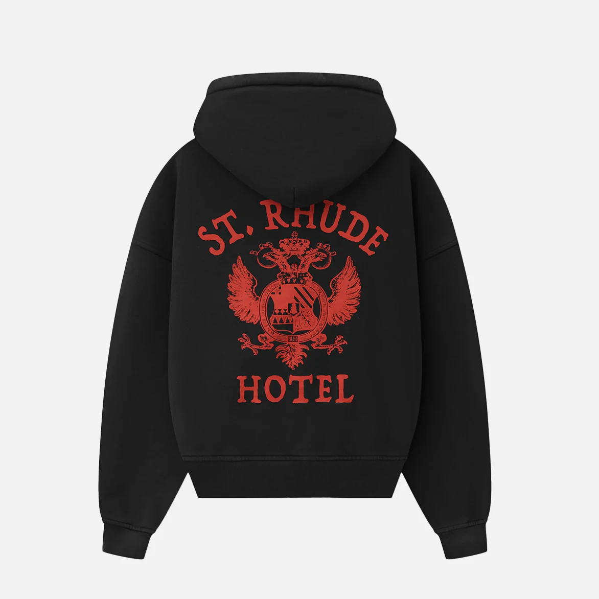 ST. RHUDE SEAL ZIP-UP HOODIE - VINTAGE BLACK / RED - Image 2