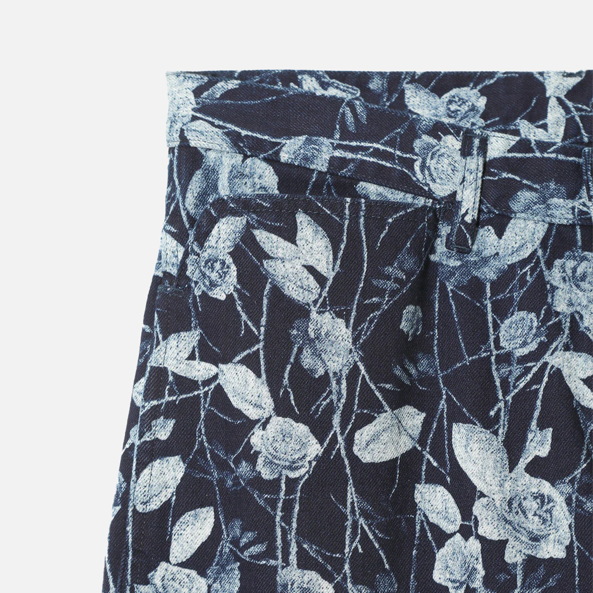 STRAIGHT JEAN - 13OZ DENIM ROSE PRINT - INDIGO - Image 3