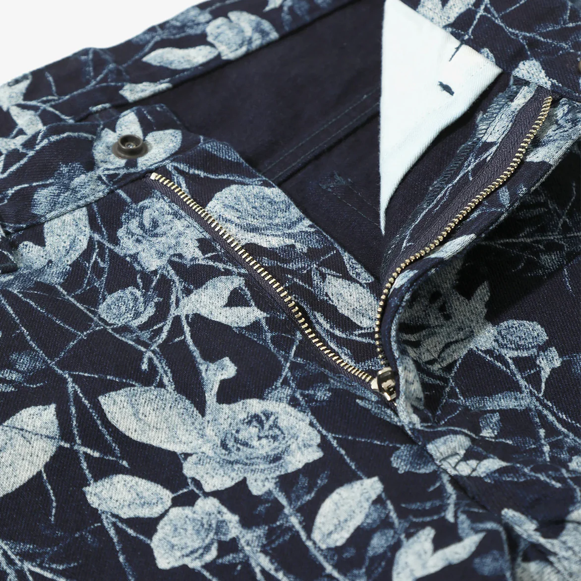 STRAIGHT JEAN - 13OZ DENIM ROSE PRINT - INDIGO - Image 4