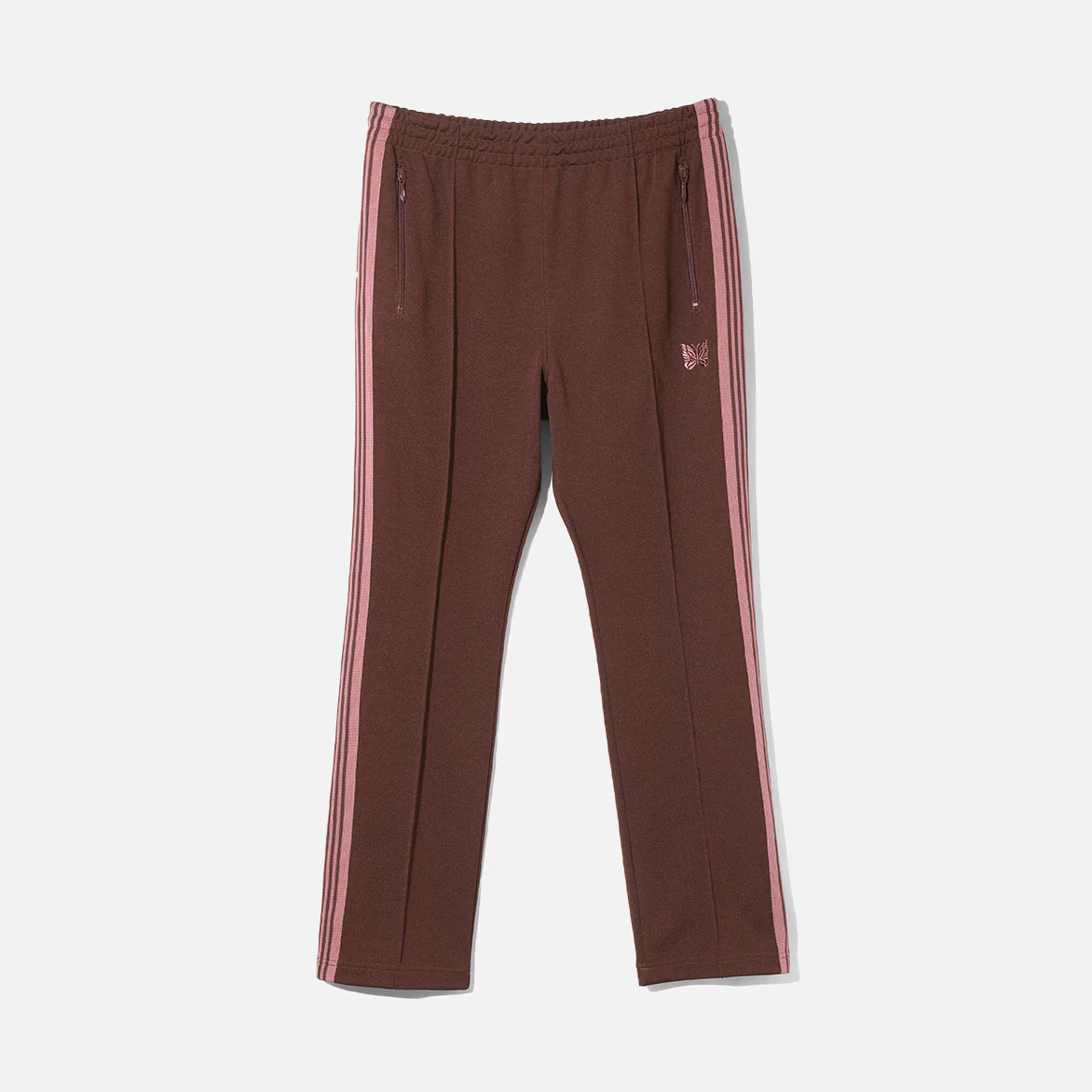 NARROW TRACK PANT POLY SMOOTH - BROWN