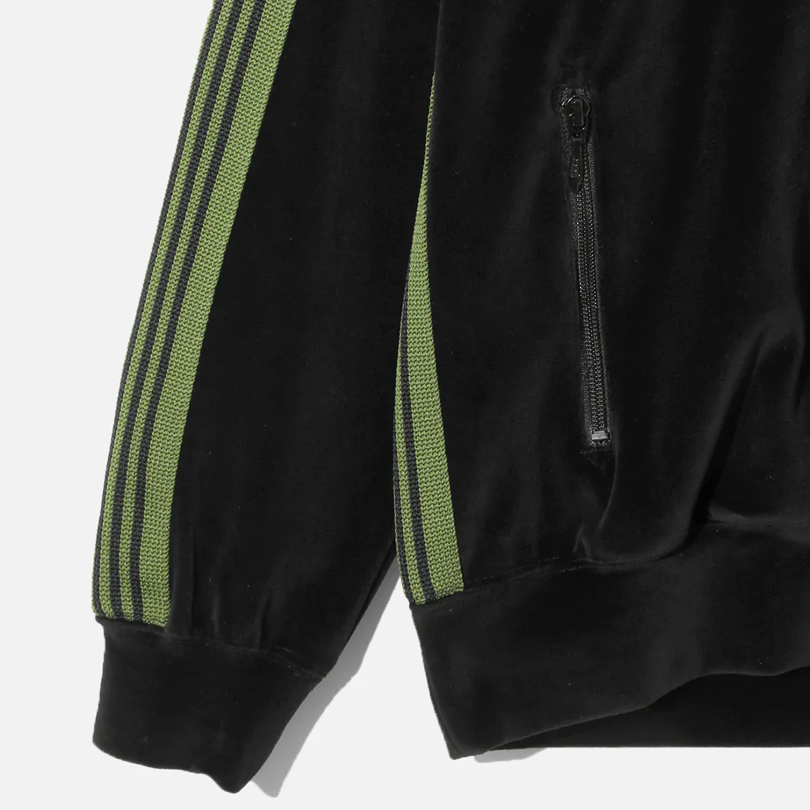 RIB COLLAR TRACK JACKET - C/PE VELOUR - BLACK - Image 4