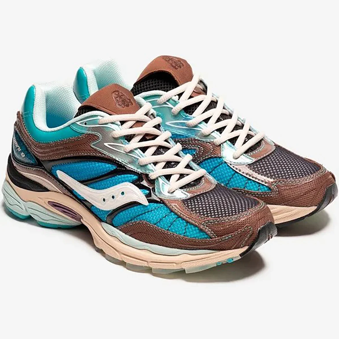 FOOT PATROL X SAUCONY PROGRID OMNI 9 - BLUE / BROWN - Image 2