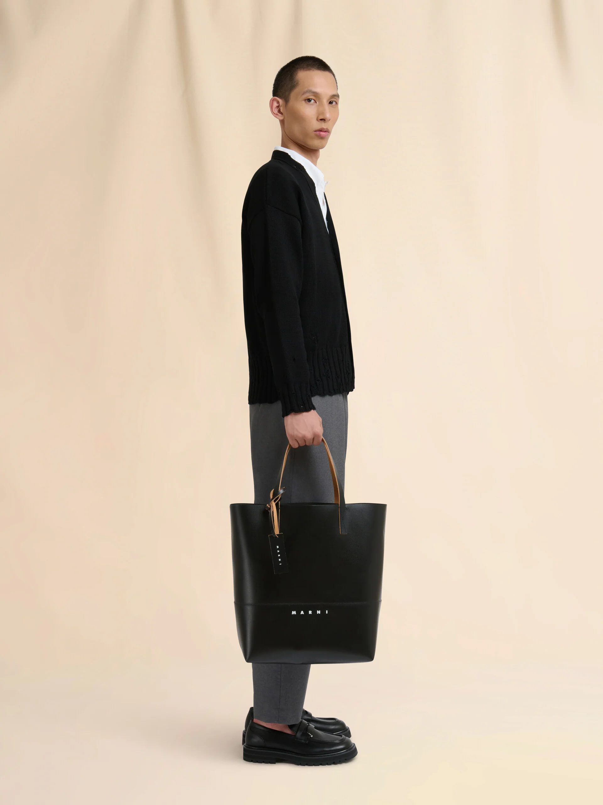 OPEN SHOPPER BAG - BLACK - Image 6